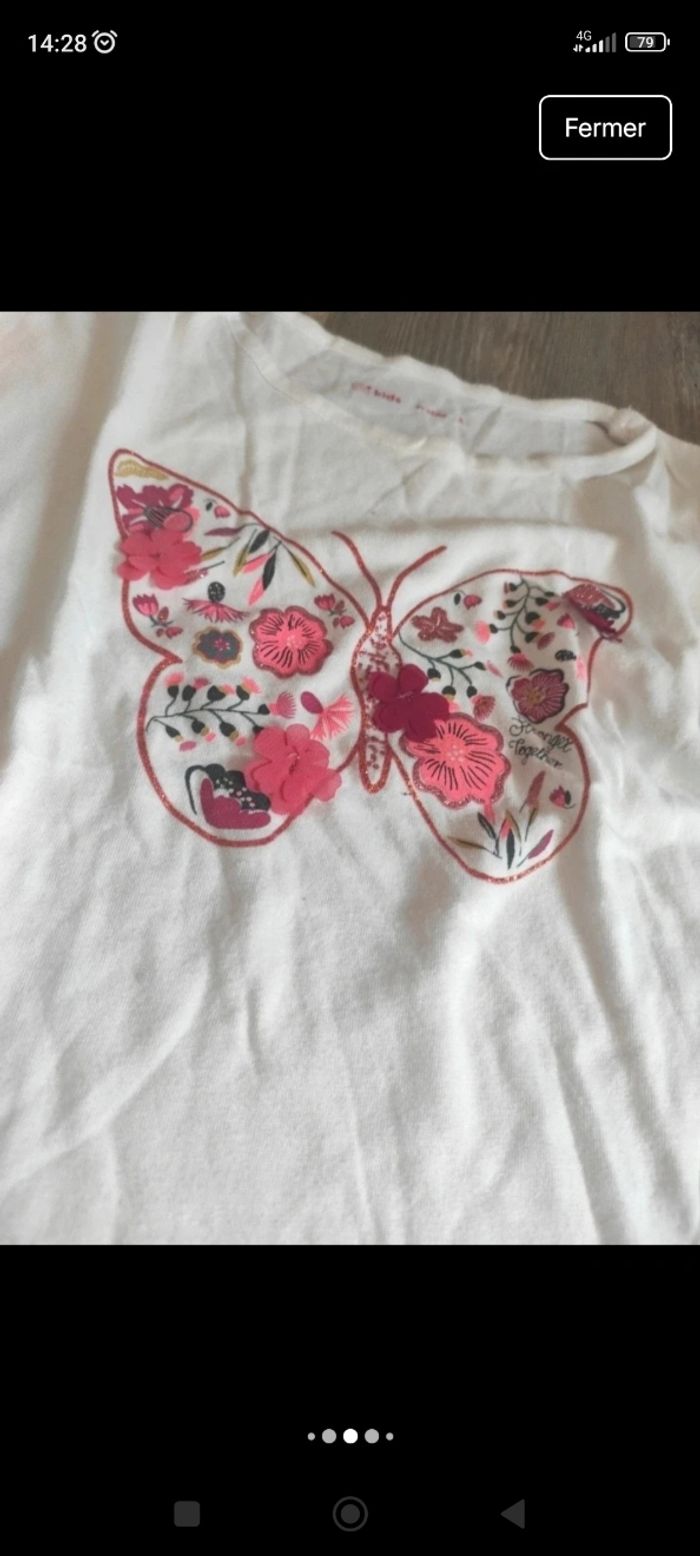 Lot leggingnde sport et t-shirt imprimé papillon fille 5 ans - photo numéro 6