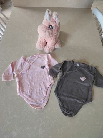 Lot 2 bodys 1 mois 🩷🩶
