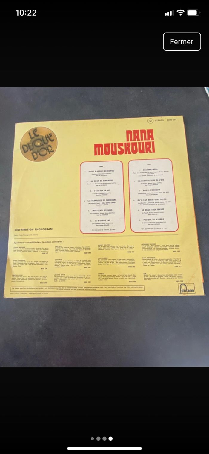 Vinyle 33 tours Nana Mouskouri Le disque d’or - photo numéro 4