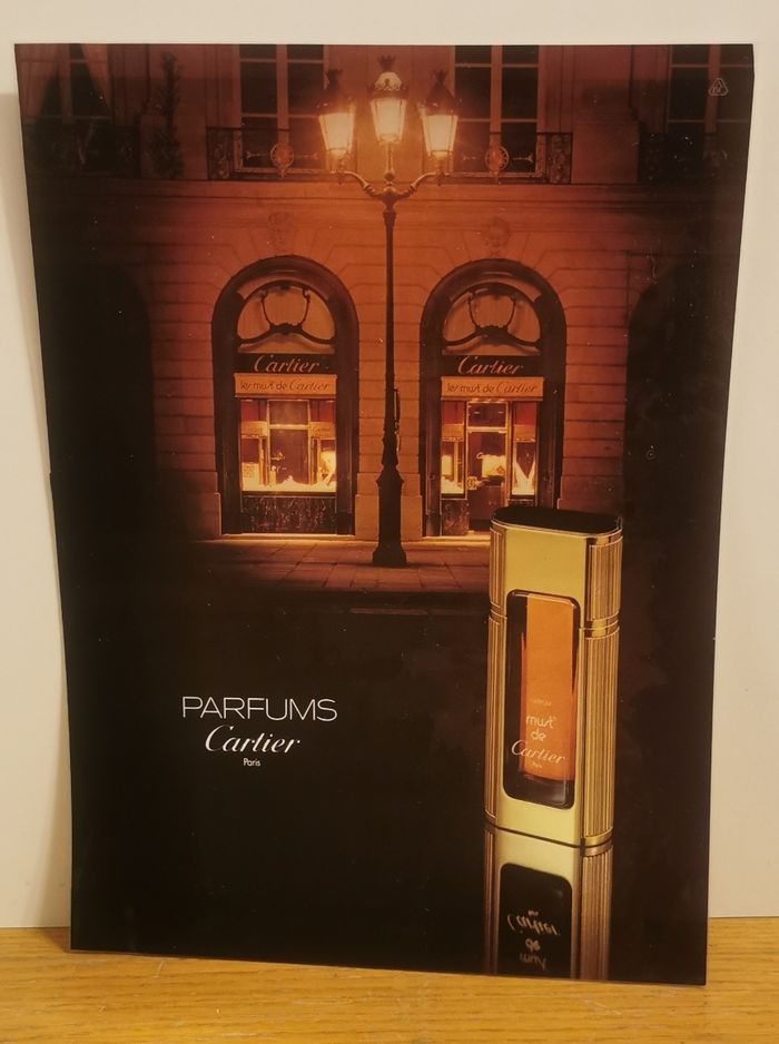 Ancienne publicité plastifiée cartier début années 80 vintage - photo numéro 3
