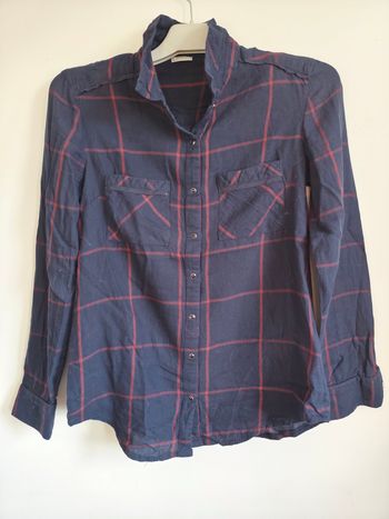 Chemise bleu marine à carreaux – Taille XS – Pimkie