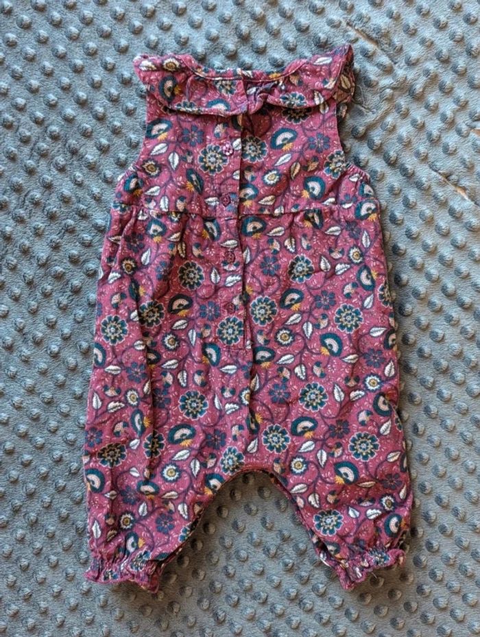 combinaison bébé sergent major - velours côtelé fleuri - taille 3 mois - très bon état - photo numéro 7