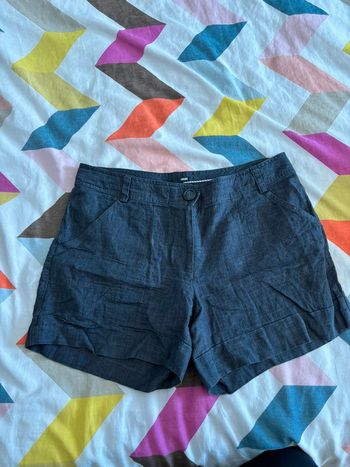 Short cargo gris foncé en lin
