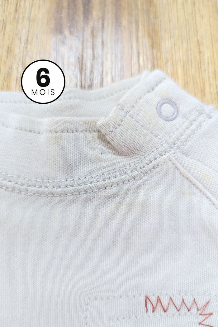 Pull beige avec col - bébé garçon 6 mois - photo numéro 4