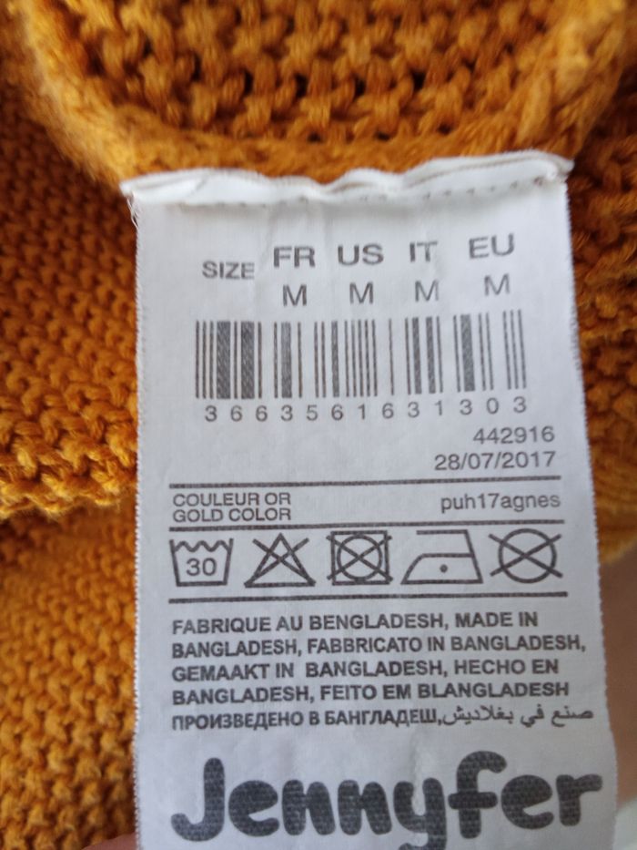 Gilet long mi saison petite maille moutarde Jennifer taille M - photo numéro 5