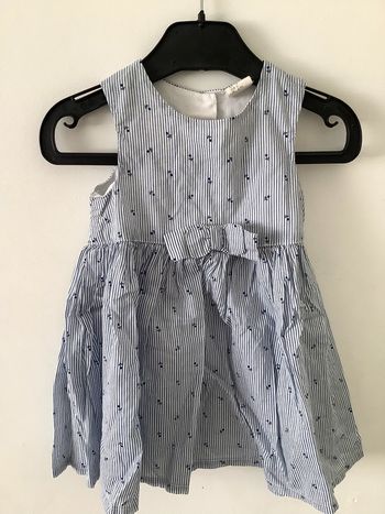 Robe rayures bleues cerises H&M 9 mois