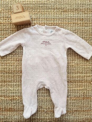 Pyjama velours Kiabi 3mois / 60cm