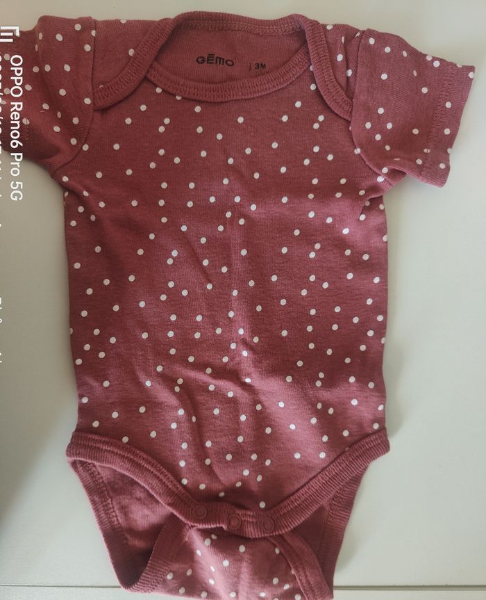 Lots de 3 bodies manches courtes fille 3 mois - photo numéro 2