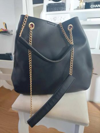 Sac à main similicuir noir intérieur rouge Sinequanone neuf avec défaut 👜