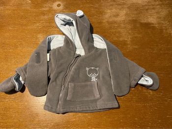 Doudoune grise et bleu