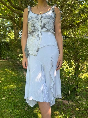 Robe longue asymétrique grunge bohème champêtre mesh y2k 2000yer