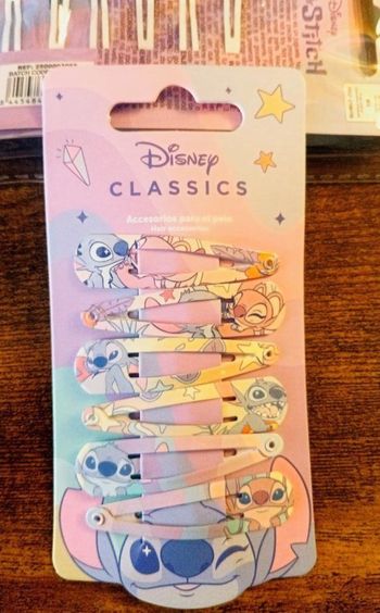 🌺 Lot de 6 Barrettes Lilo & Stitch - Officiel Disney (Neuf)