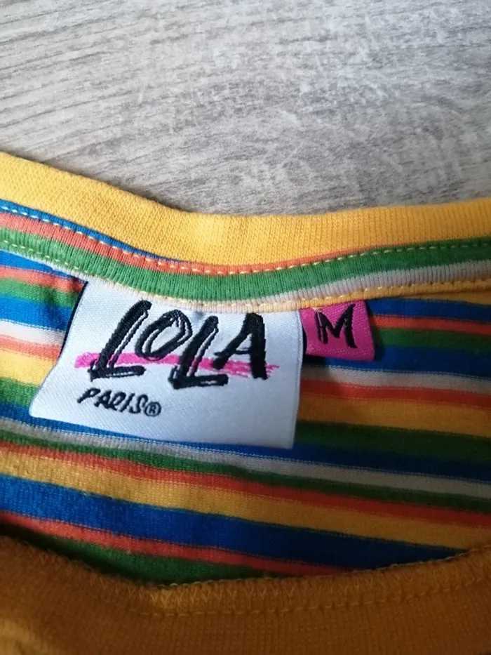 Tee-shirt crop top rayé multicolore / lola paris / (M) - photo numéro 2