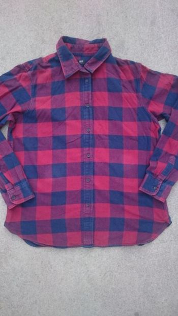 Chemise rouge à carreaux Uniqlo