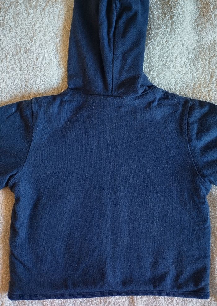 Gilet sweat à capuche bleu marine Coudémail pour un bébé de 6-9 mois - photo numéro 5