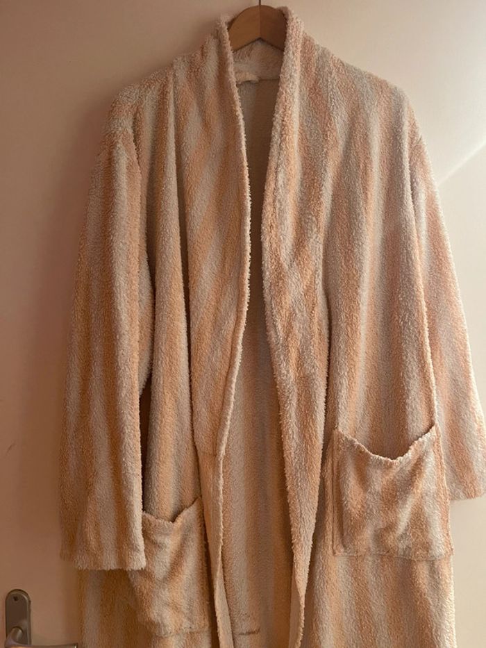 Peignoir / Robe de chambre blanc- saumon - photo numéro 2