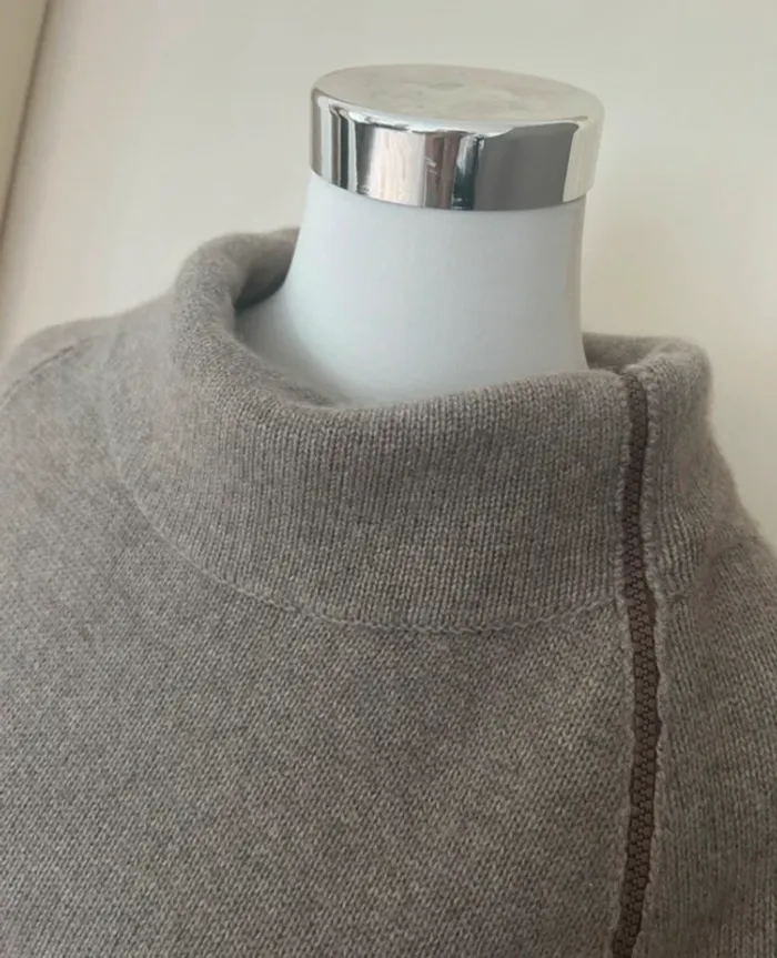 Brunello Cucinelli Pull over gris, taupe 100 % cachemire - photo numéro 2