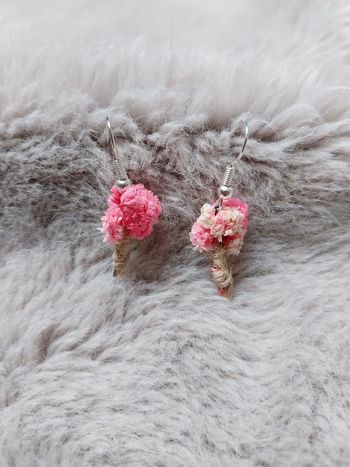 Boucles d'oreilles fleurs séchées