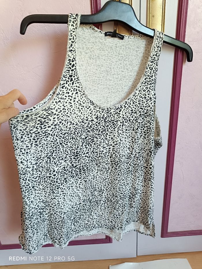Haut noir - blanc Mango en T.L - photo numéro 3