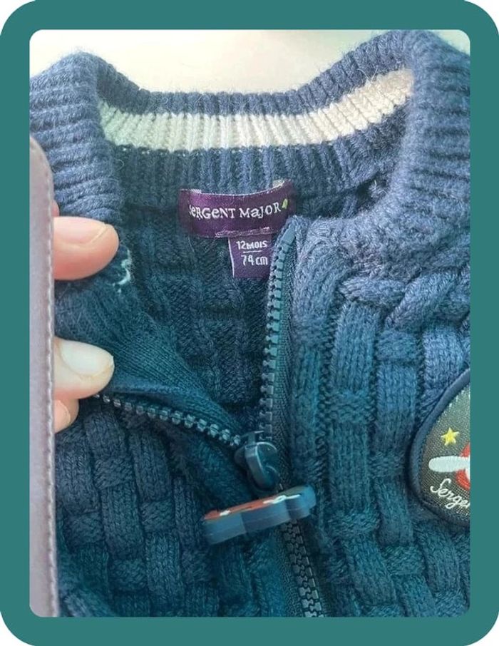 Sublime gilet zippé 12 mois sergent major - photo numéro 3