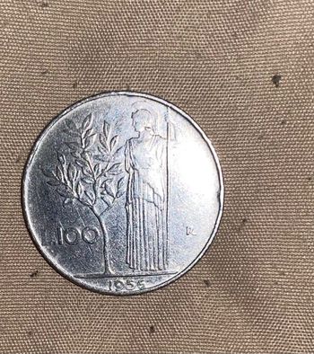 Pièce 100 lire Italie 1956 bon état Collection