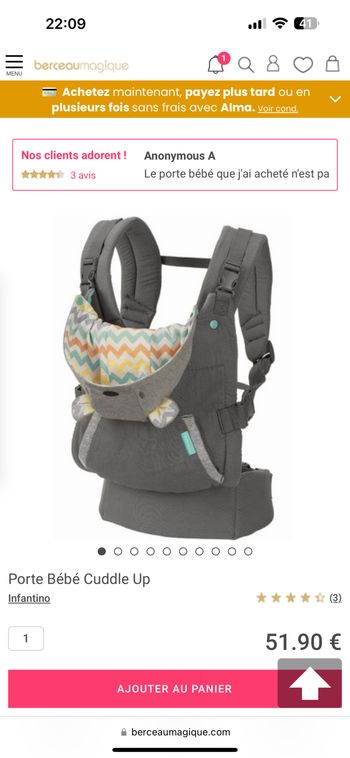 Porte bébé infantino