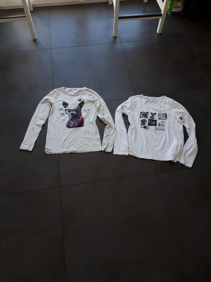 Lot de 2 tee-shirt manches longues chiens Gémo  12 ans