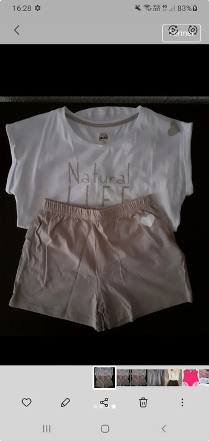Pyjashort : Tee-shirt + short 10 ans - photo numéro 2