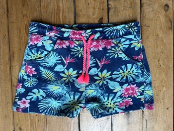 2 en 1 jupe ou short bleu fleuri 5 ans Lisa Rose
