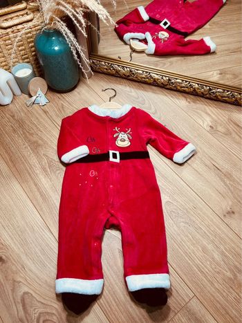 Taille 9 mois pyjama de Noël velours garçon rouge * oh oh oh * 💙