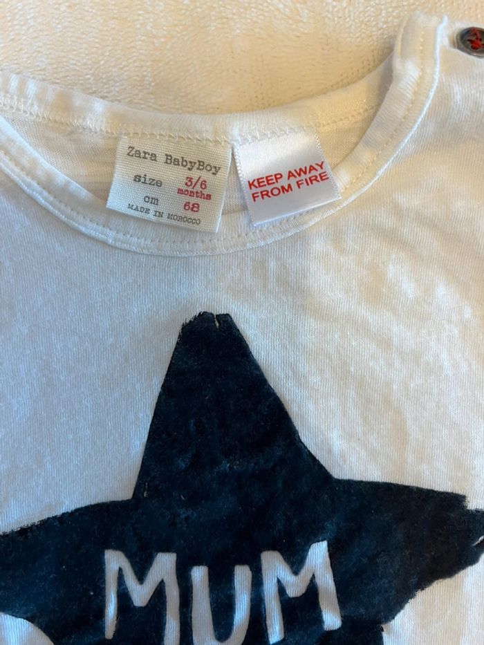 T-shirt Zara taille 68 / 3-6M - photo numéro 2