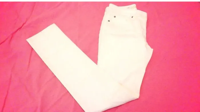 Pantalon blanc casse  brillant T38