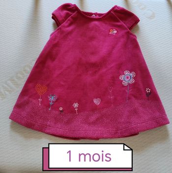 Robe en velours lisse sans manches 1 mois