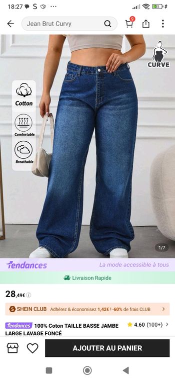 Jean jambes larges femme 3xl