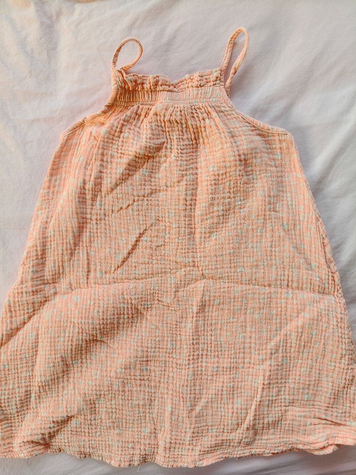Robe sans manches fille Zeeman orange fleurs 122-128 cm - photo numéro 6