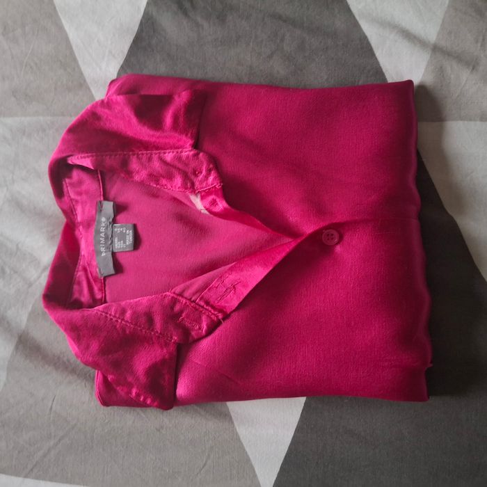 Chemise femme fuchsia effet satiné à manches longues - Taille 36 - Primark