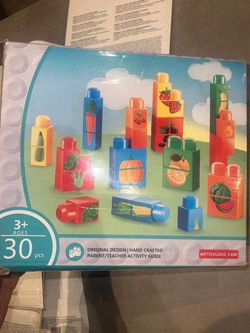 Lot cubes lego enfant bébé premier âge fruit et légumes bricks blocs