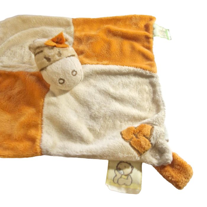 Doudou plat zèbre orange beige Tidou Noukie's - photo numéro 2