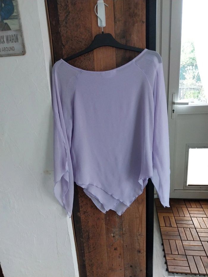 Haut asymétrique en voile un peu transparent - photo numéro 4