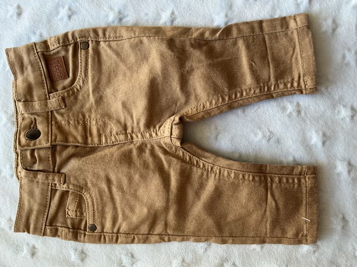 jean beige foncé taille réglable 3 mois gémo - photo numéro 3
