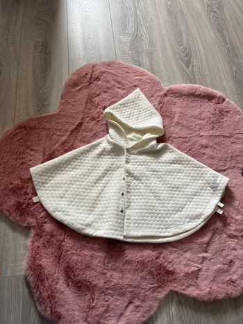 Cape à capuche réversible bébé TU petit Bateau beige