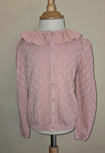 Gilet ajouré col à volants 5/6 ans