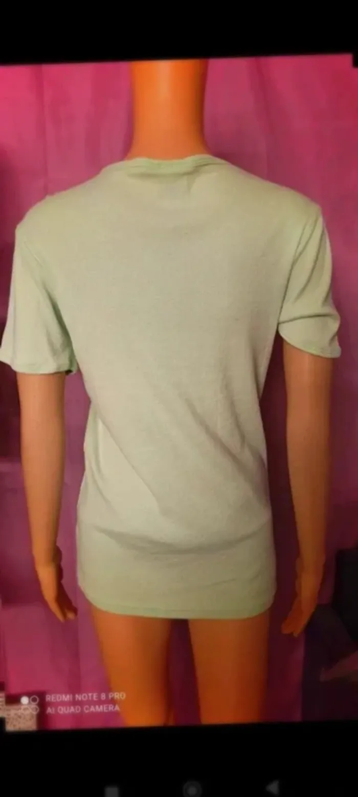 Tee  shirt  vert  anis  taille  s - photo numéro 6