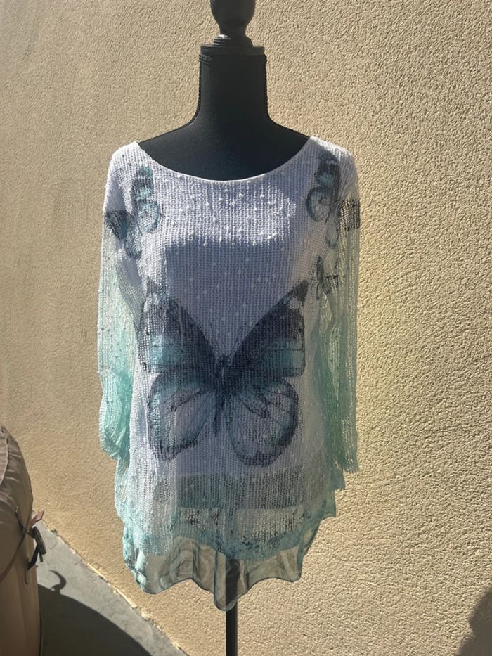 Blouse papillon taille XL