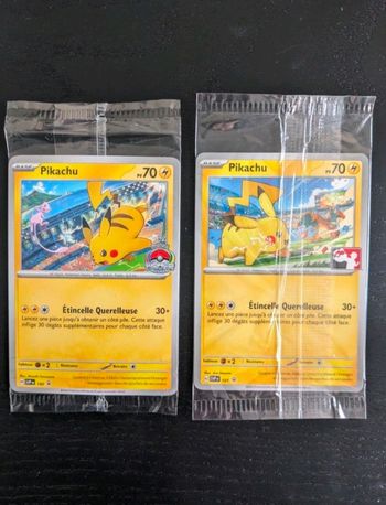 Pokémon lot Pikachu Dracaufeu svp 101 + Pikachu mew svp 190 sous blister World Championships+ ligue