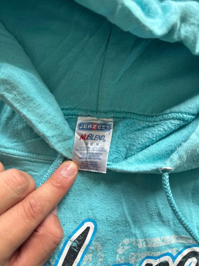 Sweat à capuche turquoise Yooper Upper Peninsula – Jerzees – Taille M - photo numéro 5