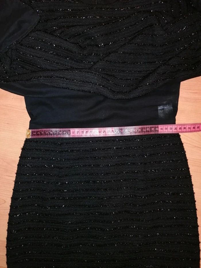 Robe et son boléro intégré noir pailleté S état neuf - photo numéro 15
