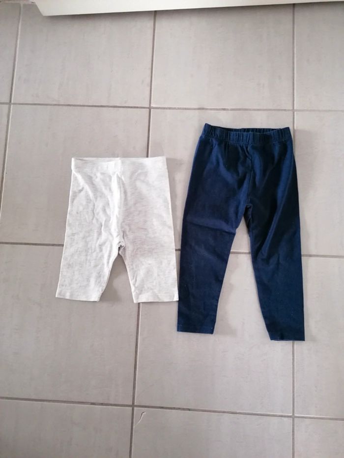 Lot leggings un court neuf et un long très bon état 24 mois - photo numéro 2