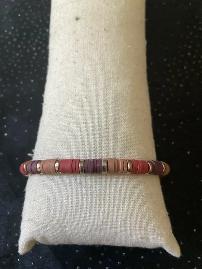 Bracelet heishi dégradé bordeaux