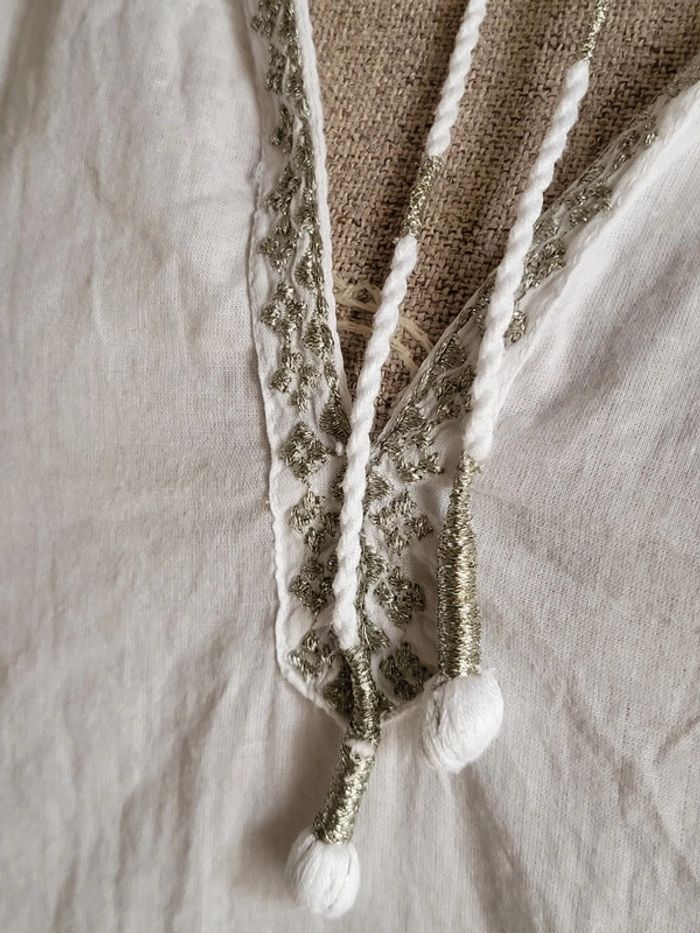 Blouse bohème blanche et broderies argentées Noa Noa - 100% coton - photo numéro 6